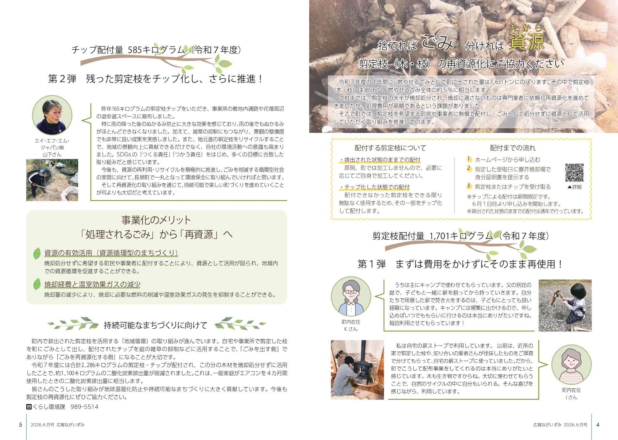 捨てればごみ、分ければ資源 剪定枝（木・枝）の再資源化にご協力ください。